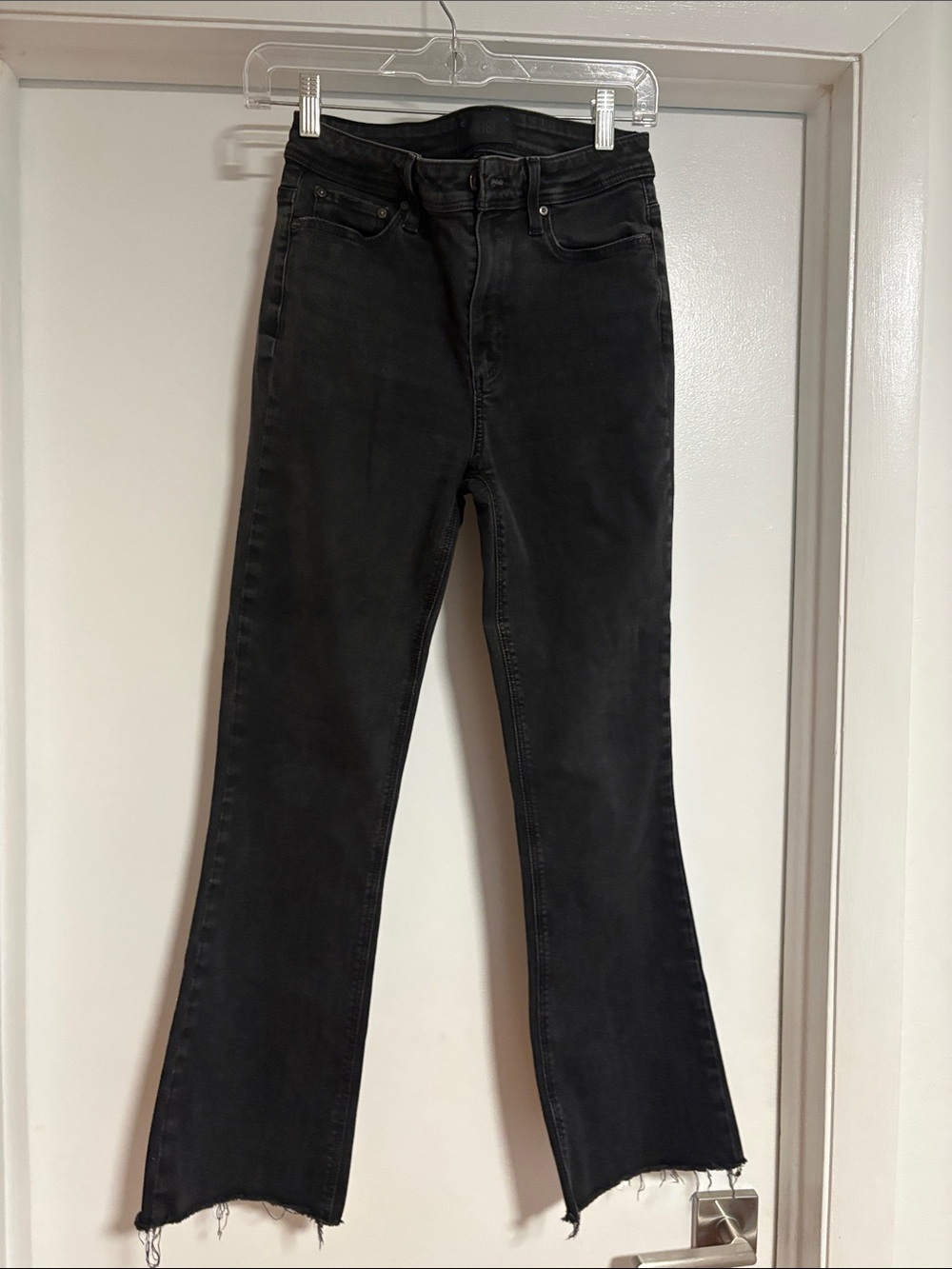 Paige Denim Black Women's High-Rise Flared Jeans